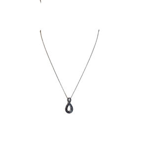 Women's Necklace One Size Silver Black Infinity Pendant